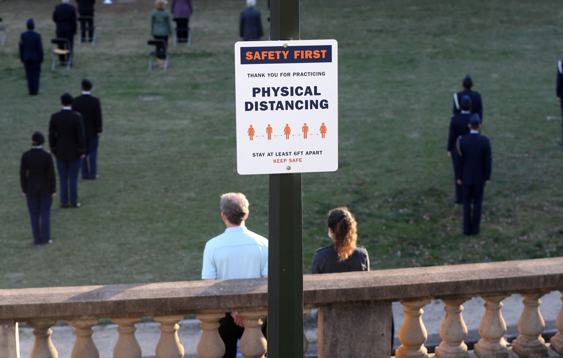 Distancing at UVa 21-gun salute